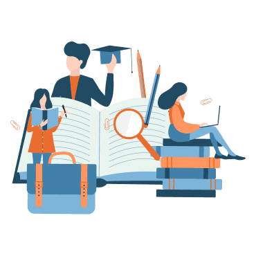 Diferentes profesionales investigando, revisando literatura y más.