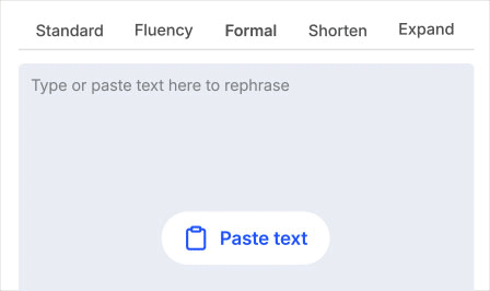 ขั้นตอนที่ 1 ของการใช้เครื่องมือถอดความของ CopyChecker แสดงให้ผู้ใช้วางข้อความเพื่อเริ่มการถอดความ