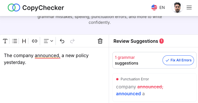 Unnecessary Commas
