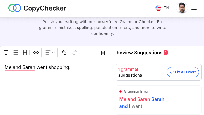 Incorrect Pronoun Case