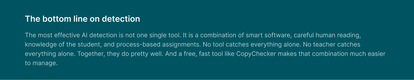 bottom line on ai detection by copychecker