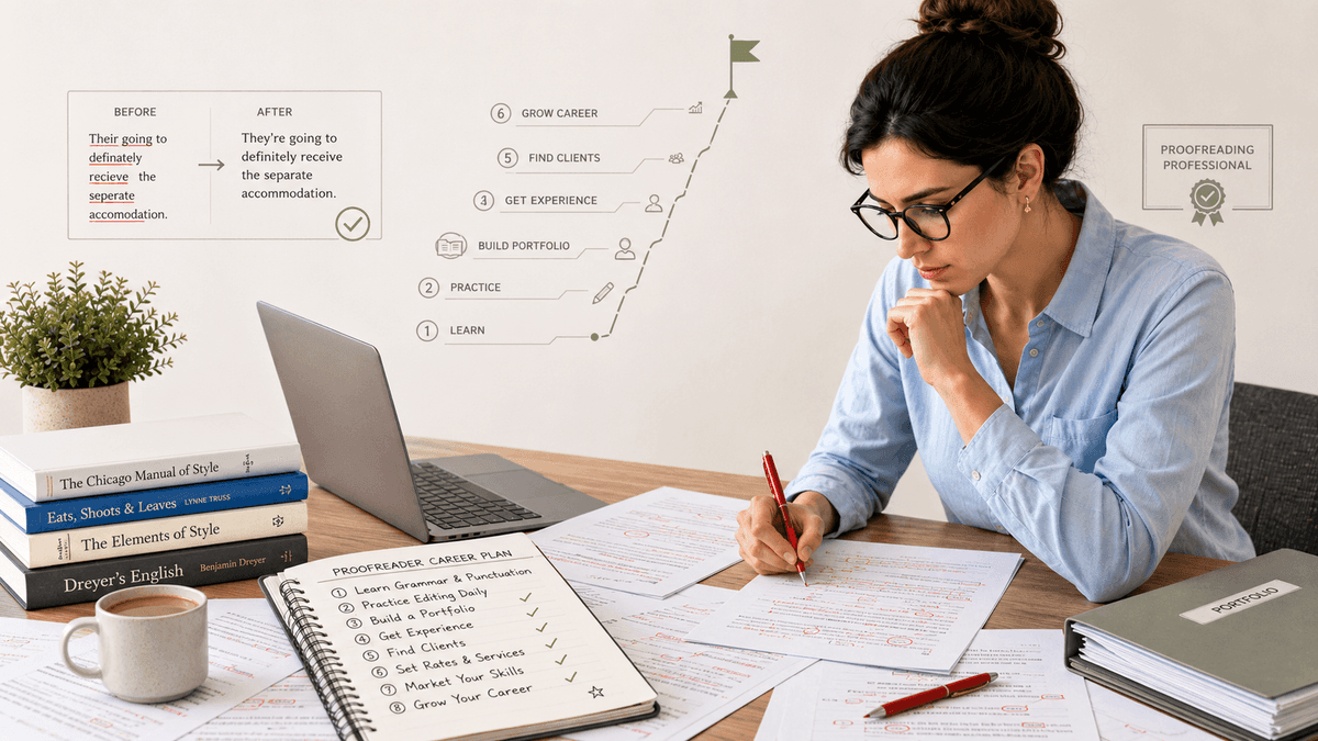 How to Become a Proofreader with 8 Steps to Start Your Career in 2026