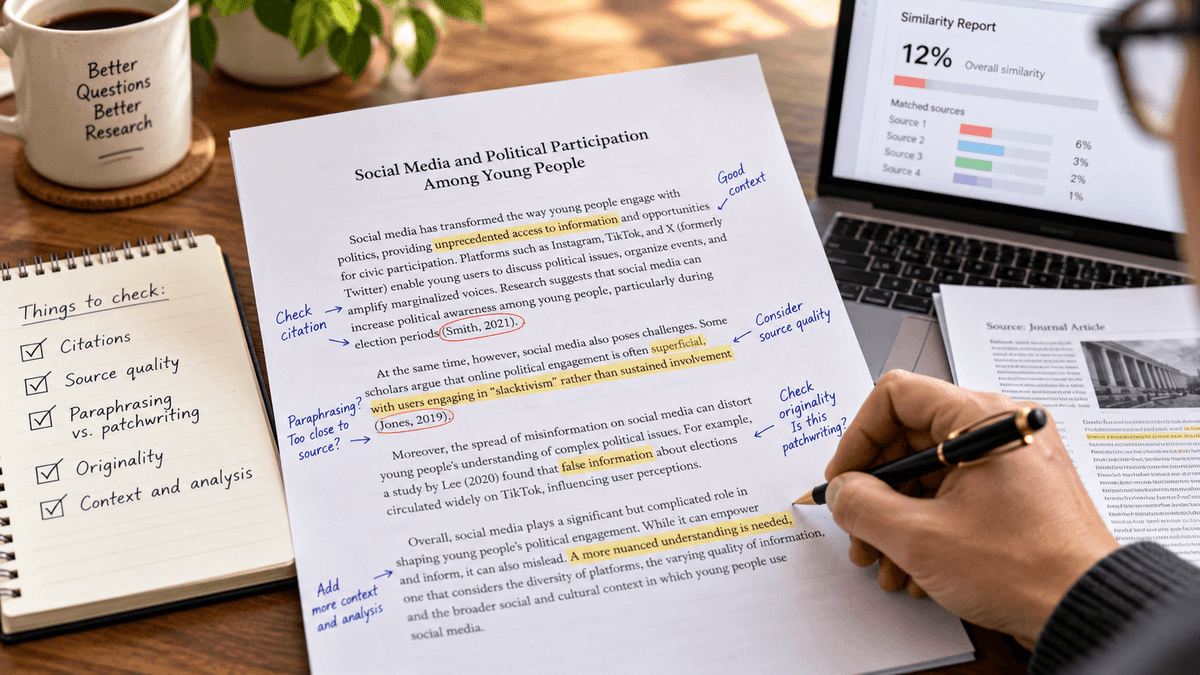 How to Check a Student Paper for Plagiarism Beyond the Similarity Score