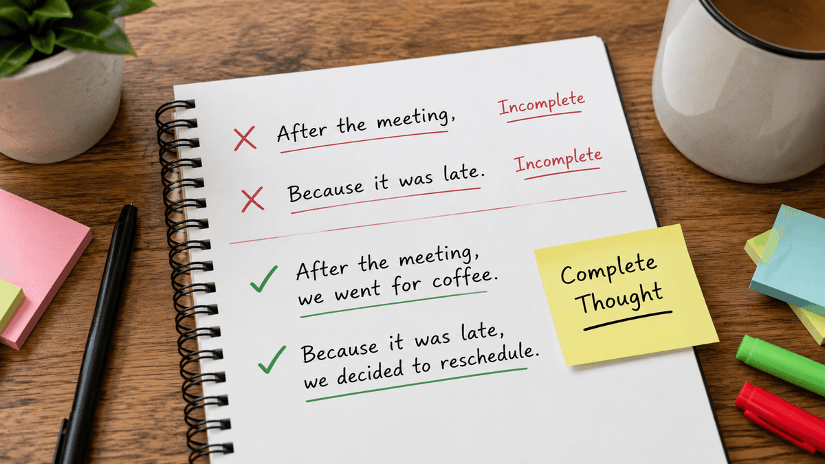 20+ Sentence Fragment Examples with Common Errors and Fixes