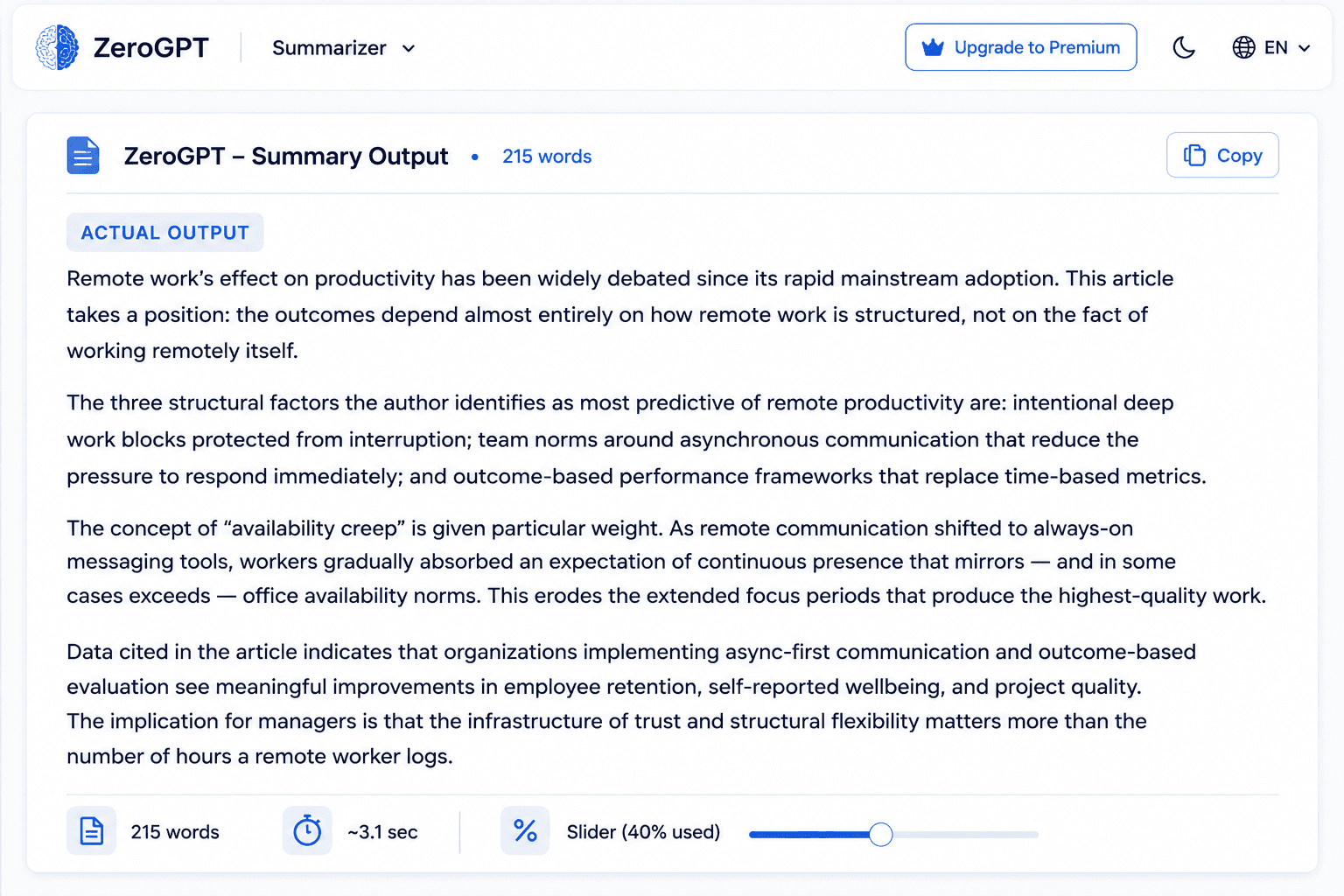 zerogpt-summarizer-output-copychecker.png