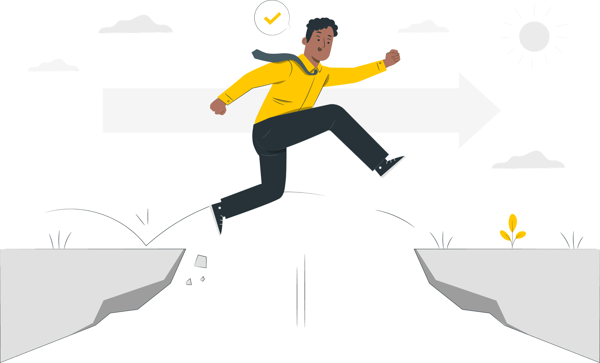 A happy person jumping to depict avoiding plagiarism