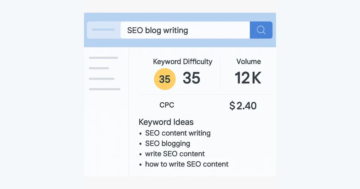 example keyword search for blog post