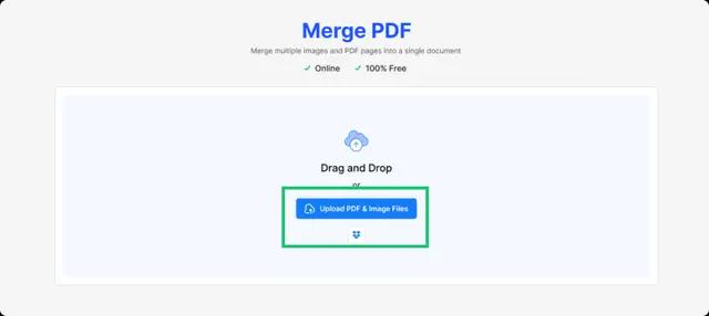 open the merge PDF tool