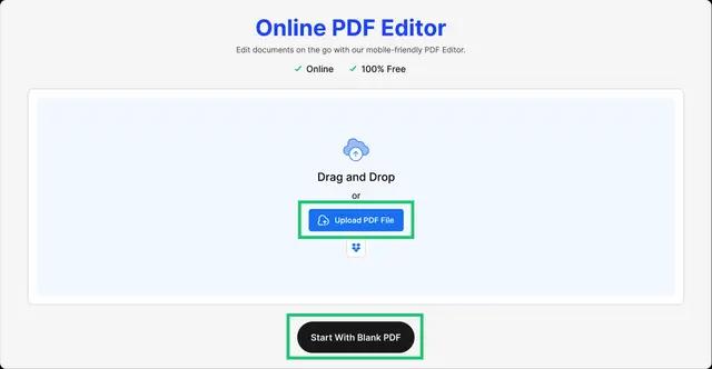 Open our PDF editor