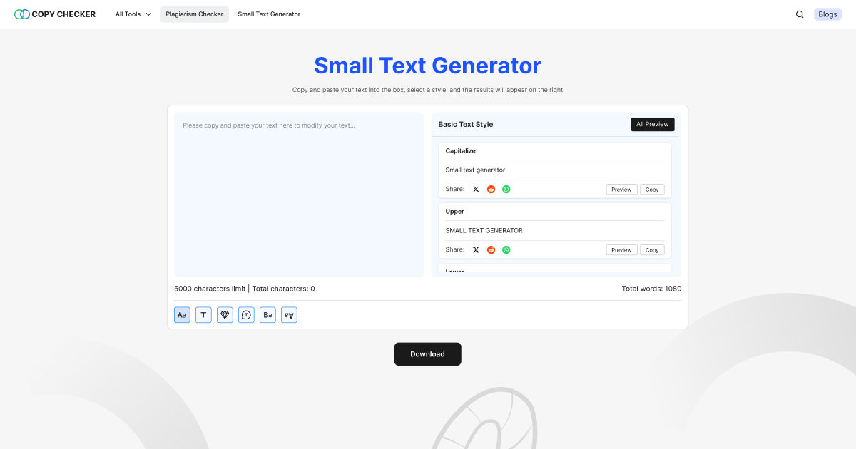 Small Text Generator - Small Text Copy and Paste